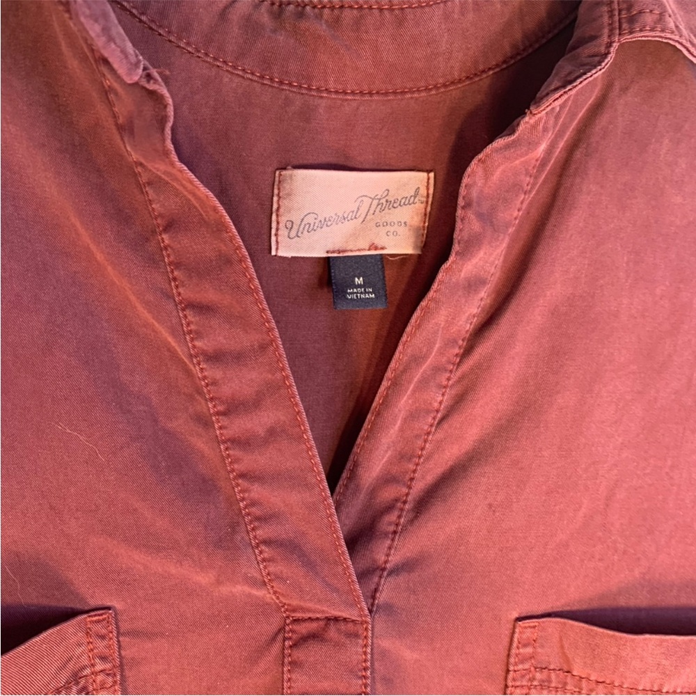 Western Boho Casuak Universal Thread burgundy Shi… - image 2